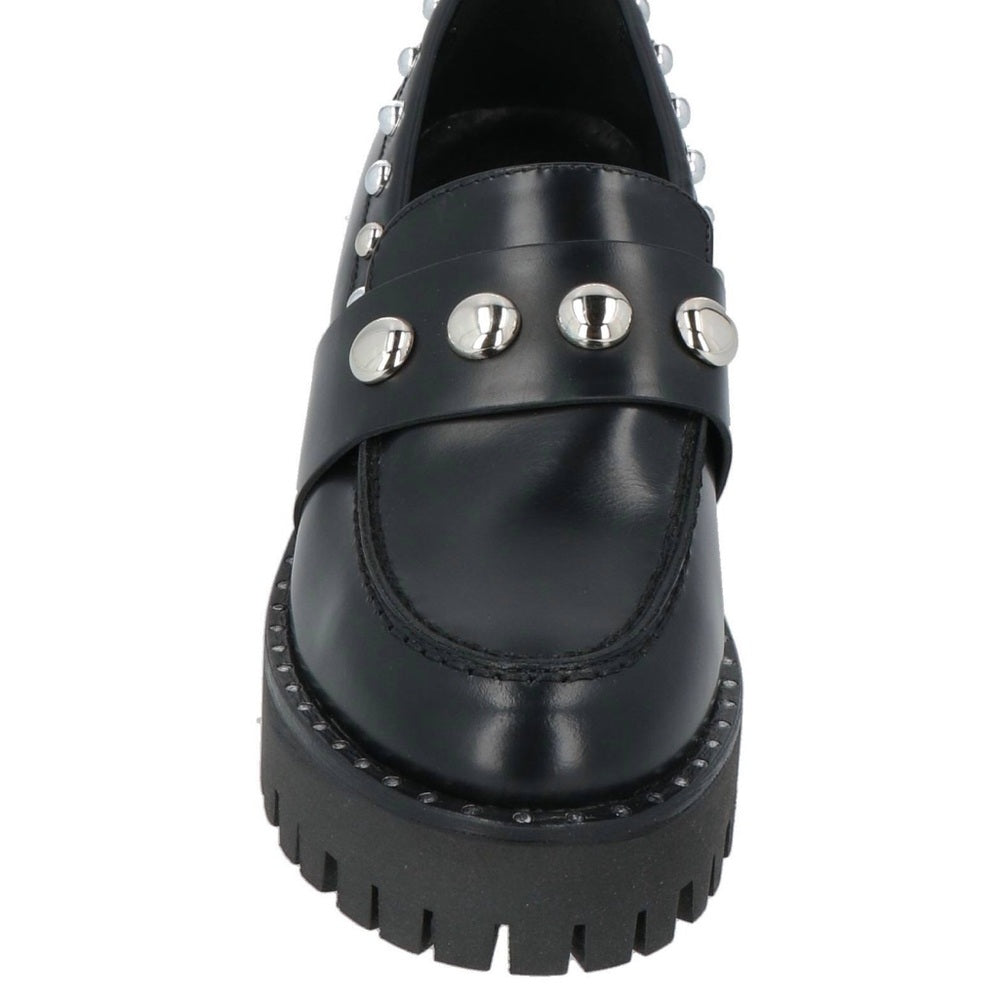 Black Studded Loafers