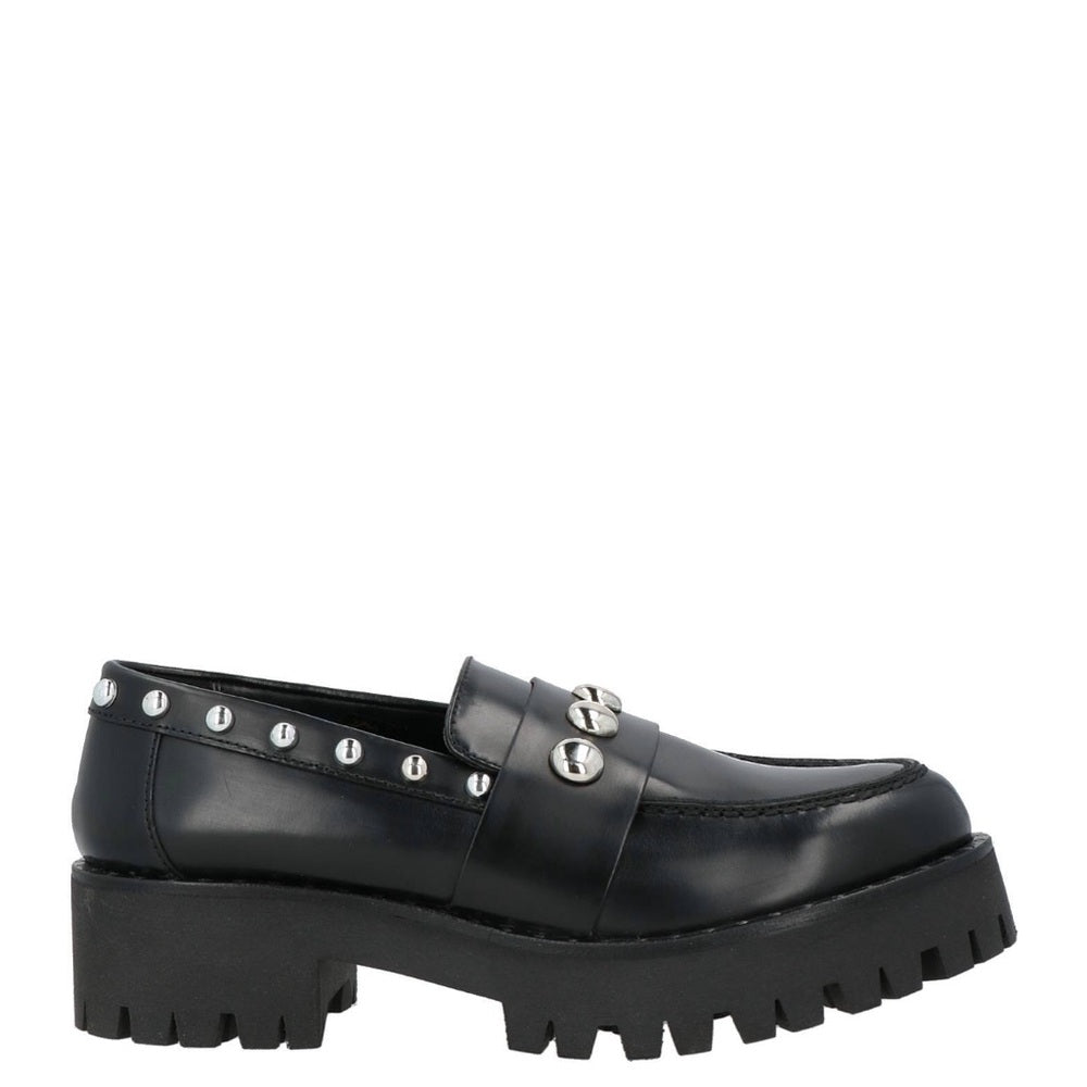Black Studded Loafers
