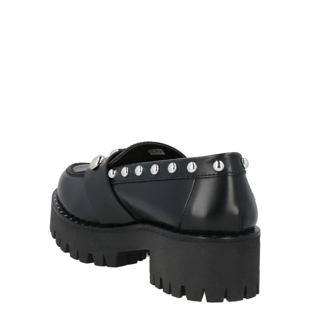 Black Studded Loafers