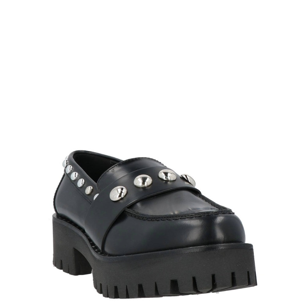 Black Studded Loafers