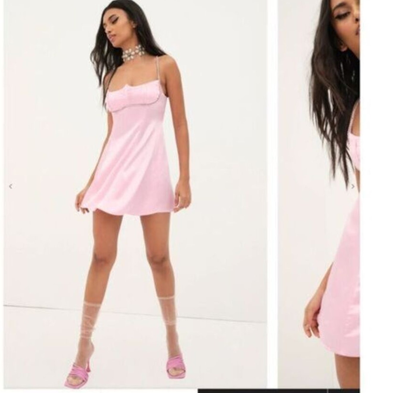 For love and lemons and Elora pink satin dress