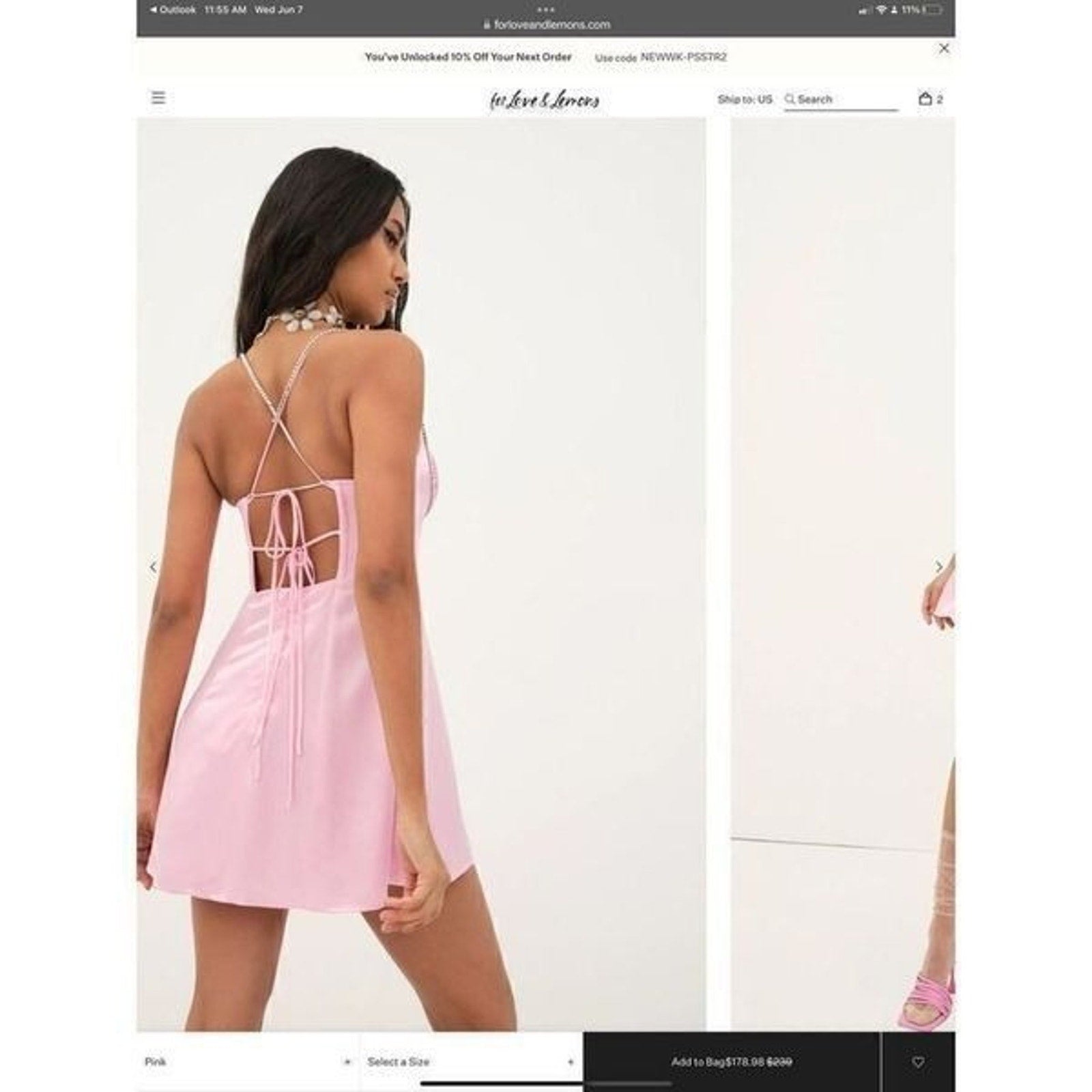 For love and Lemons and Elora Satin Dress