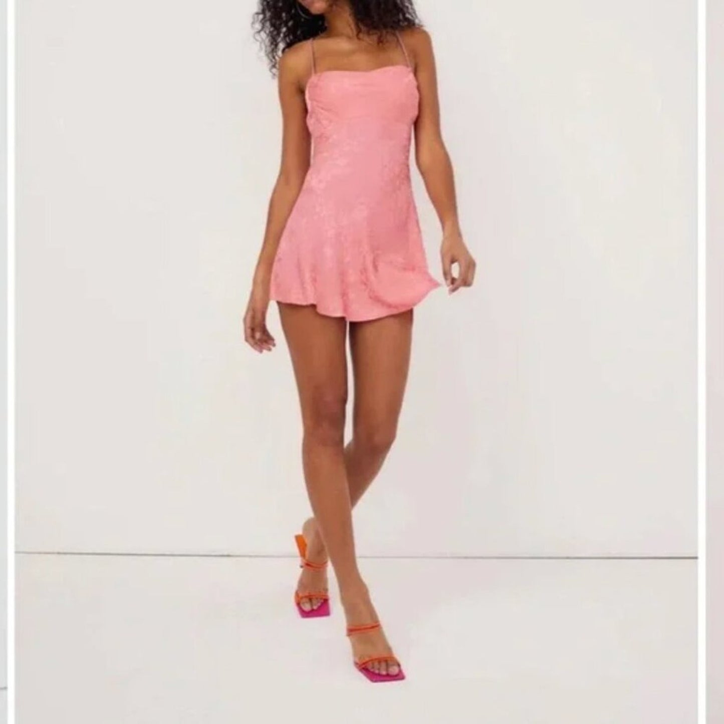 paisly peach dress