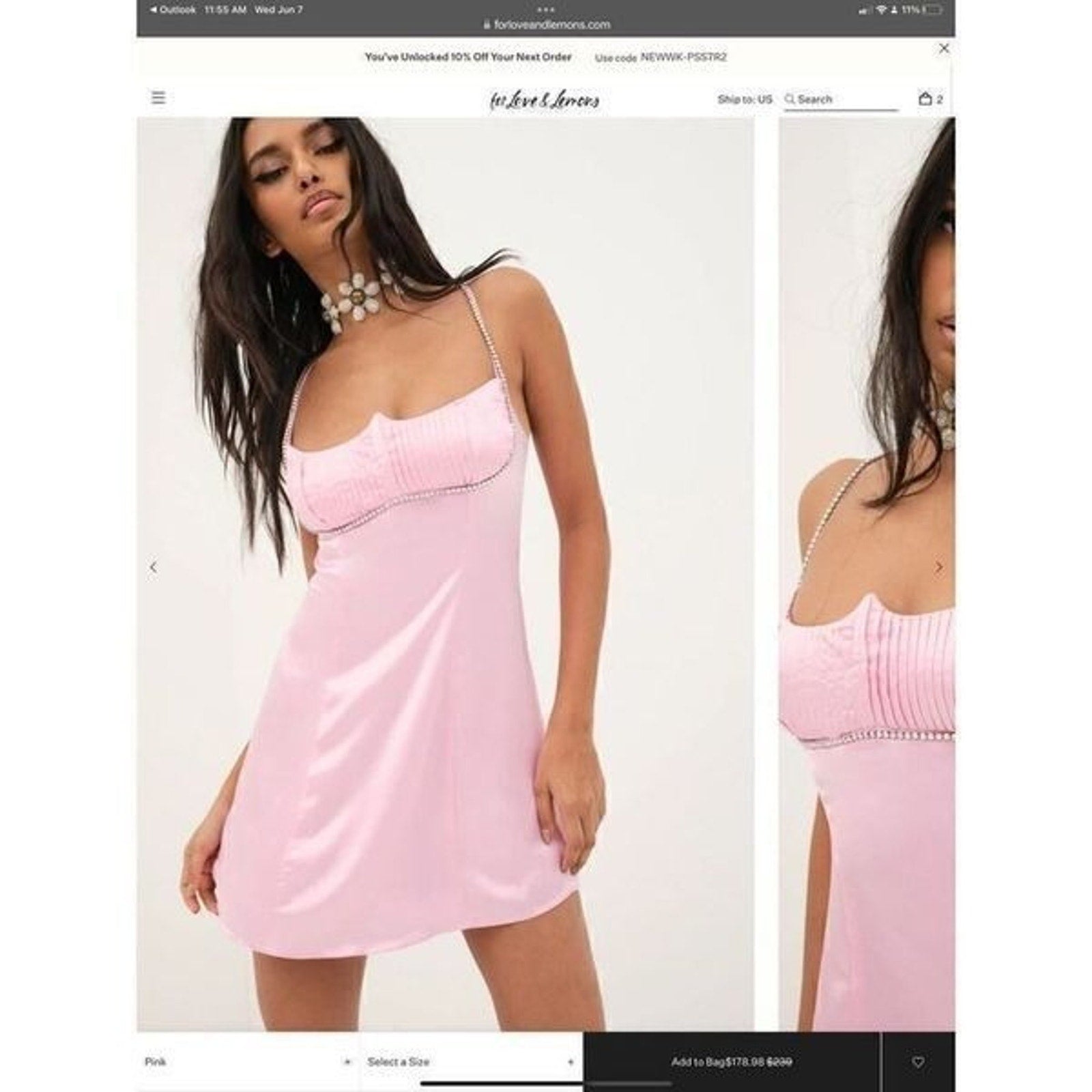 For love and Lemons and Elora Satin Dress