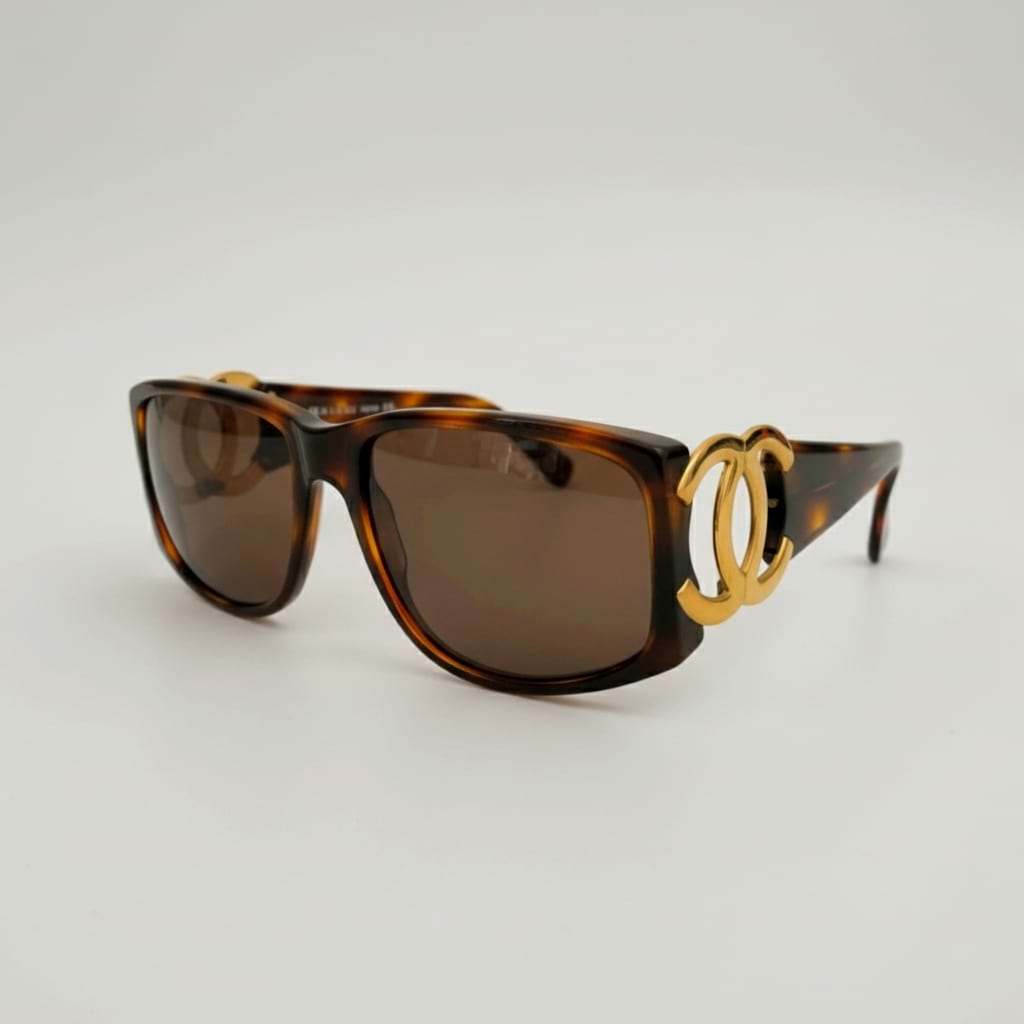 Chanel Tortoise Gold Plated Chanel Vintage Sunglasses