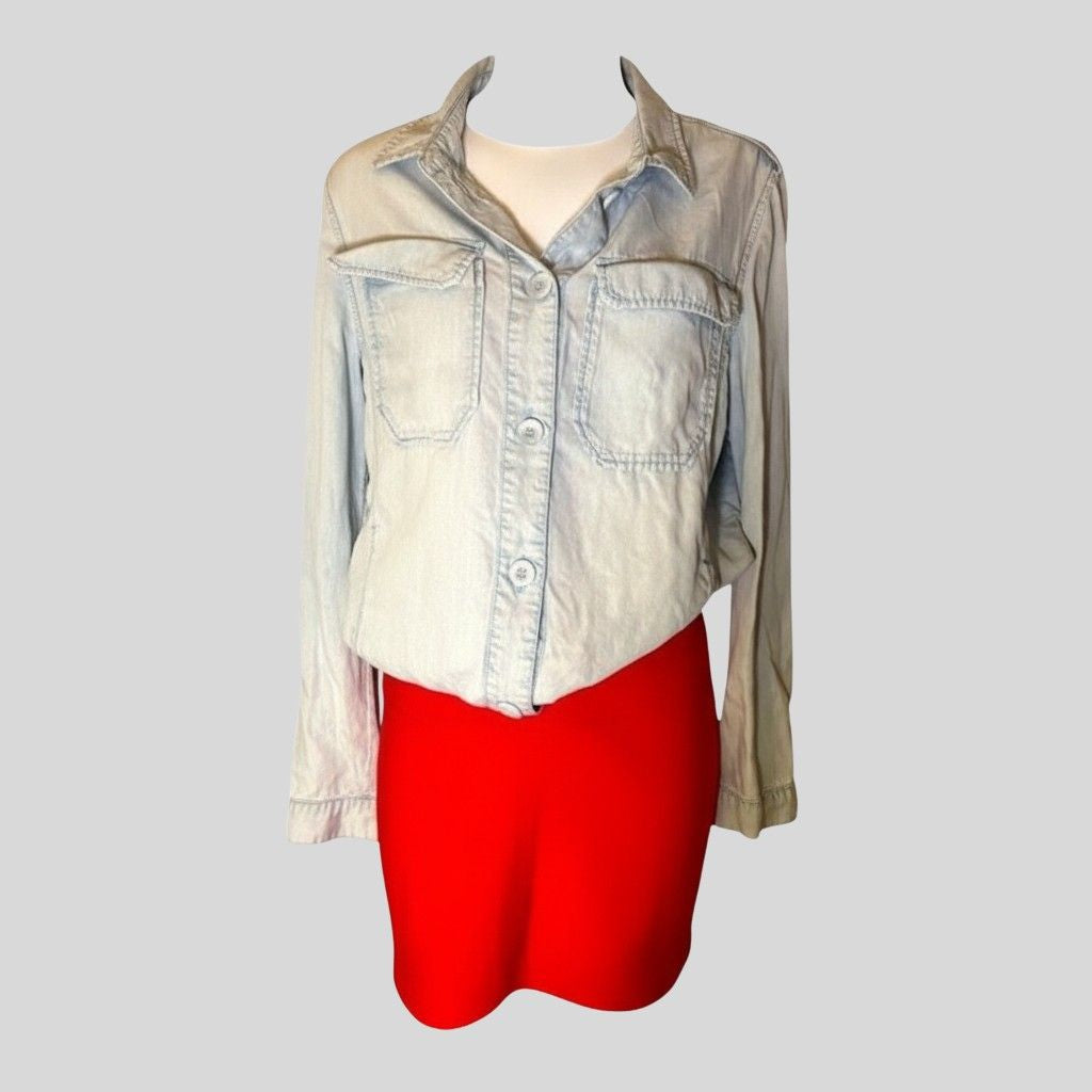 Denim Button Down Long sleeve Blouse