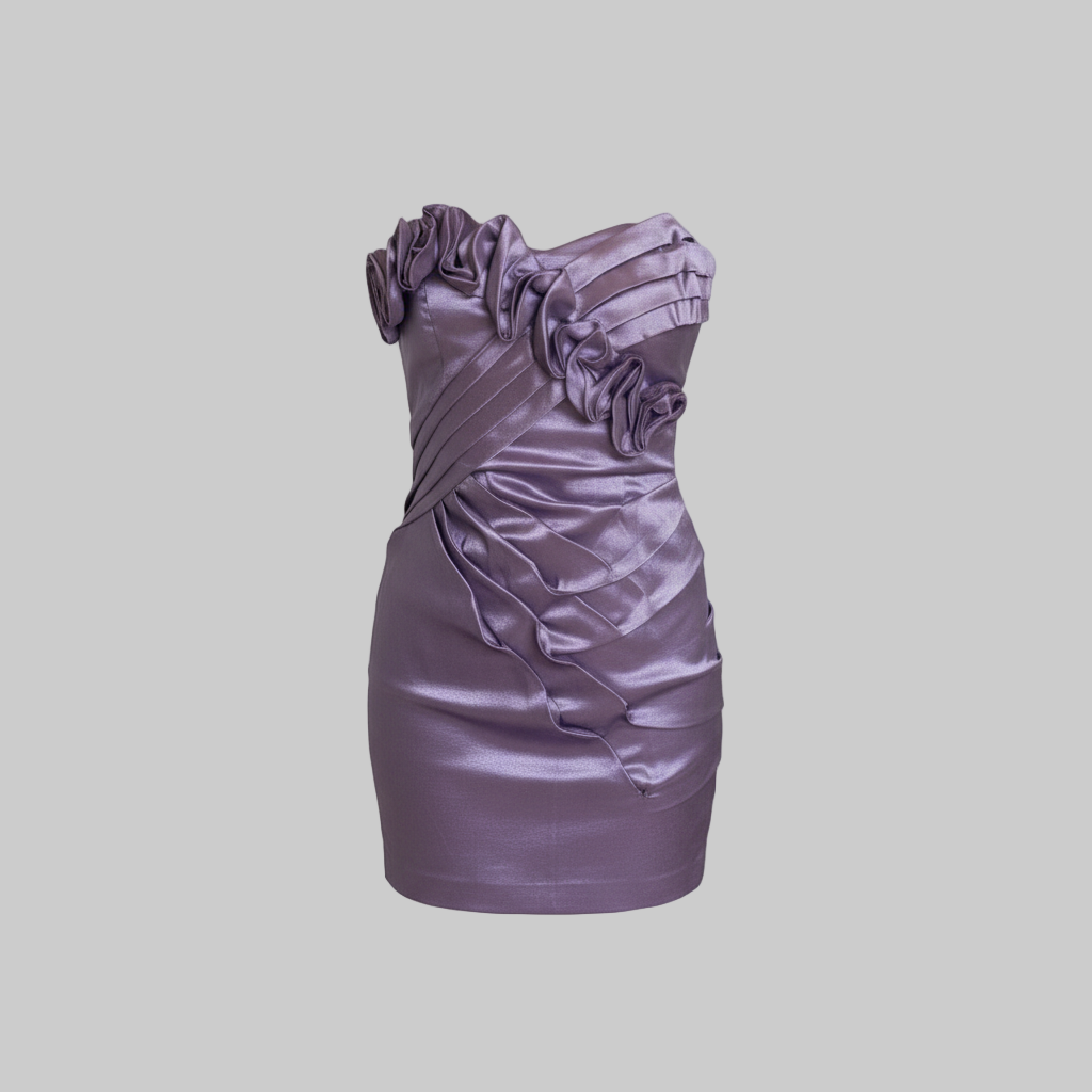 Purple Mini Chiffon Dress