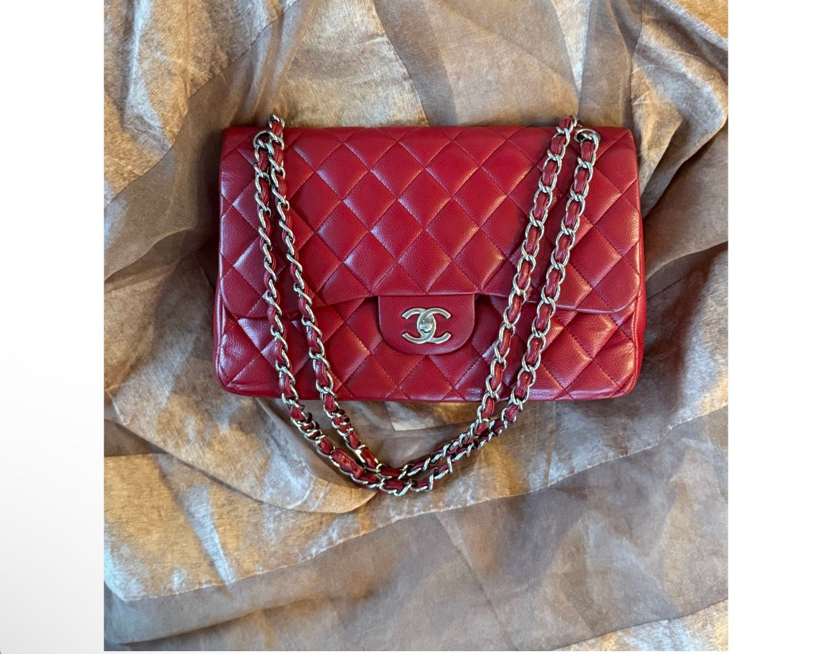 Chanel Classic Double Flap Bag – Red Lambskin with Gold-Tone Hardware