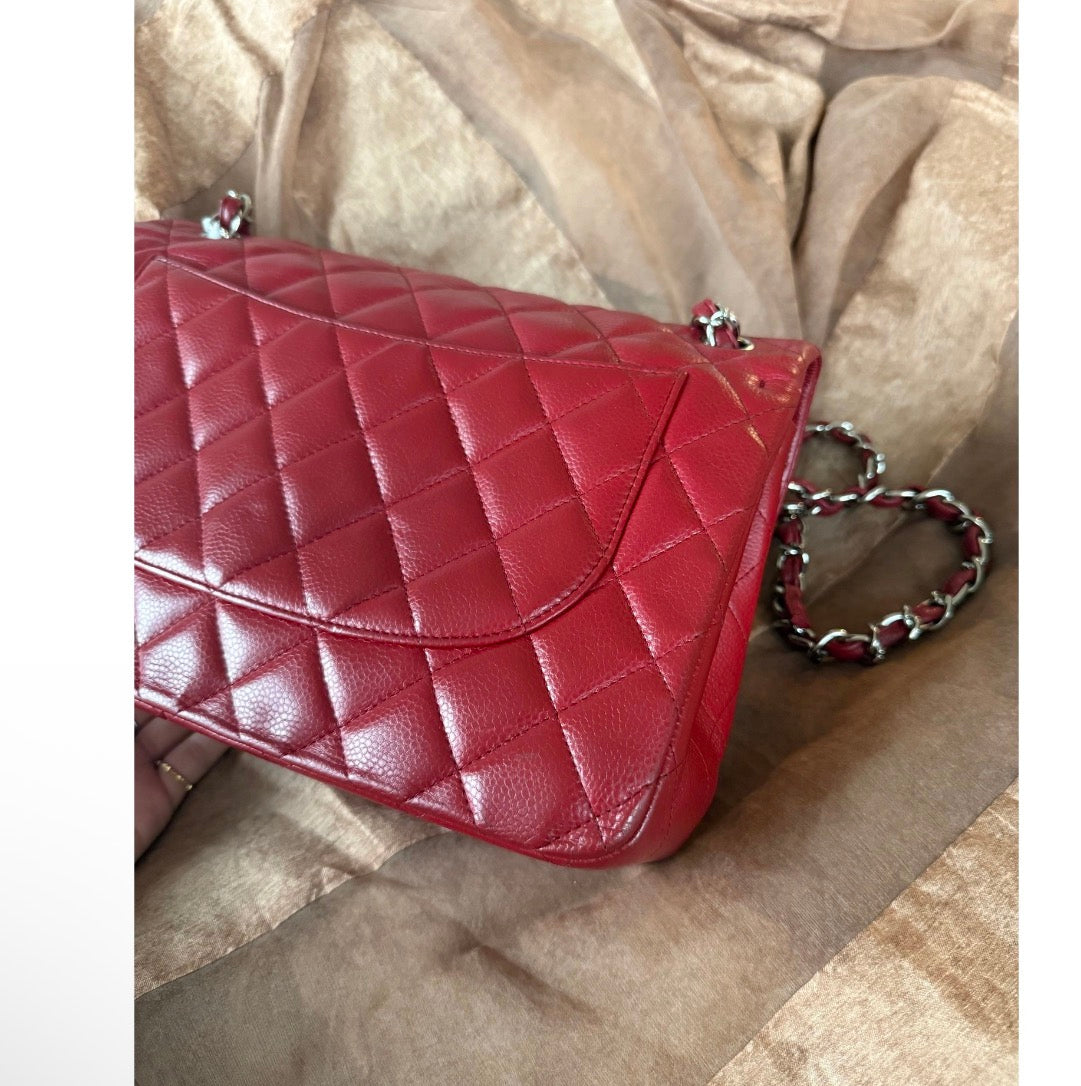 Chanel Classic Double Flap Bag – Red Lambskin with Gold-Tone Hardware