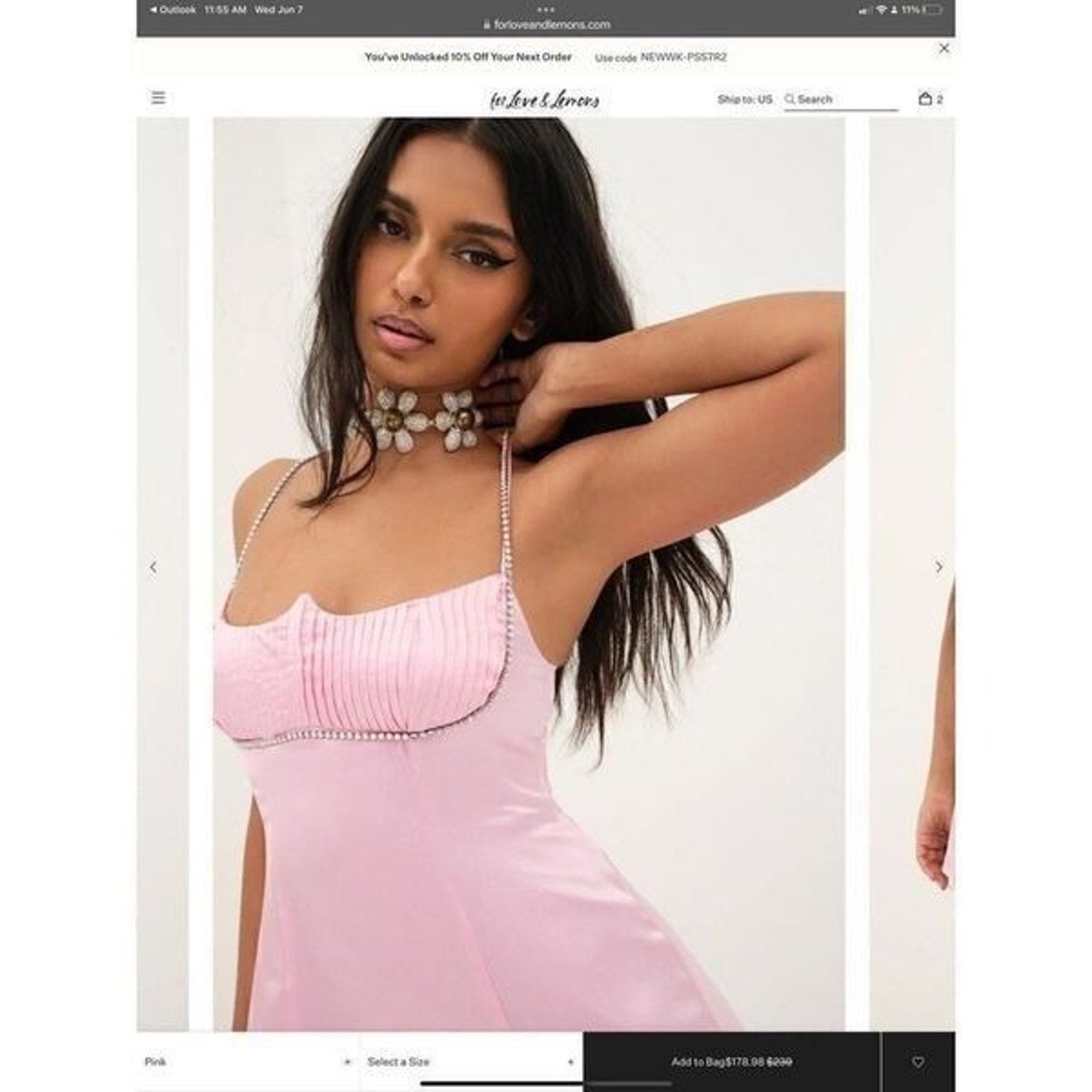 For love and Lemons and Elora Satin Dress