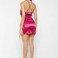 Maniere de Voir Pink Satin Ruffle Dress
