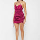 Maniere de Voir Pink Satin Ruffle Dress