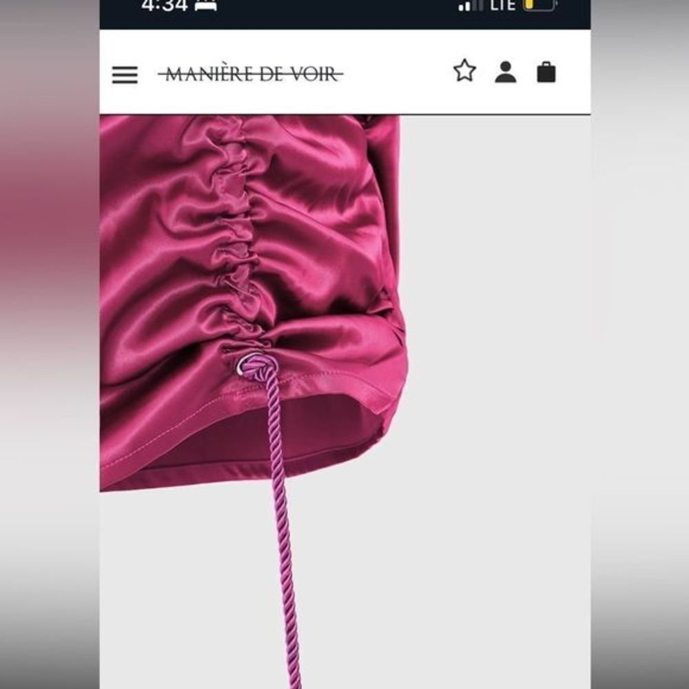 Maniere de Voir Pink Satin Ruffle Dress