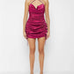 Maniere de Voir Pink Satin Ruffle Dress