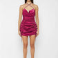 Maniere de Voir Pink Satin Ruffle Dress