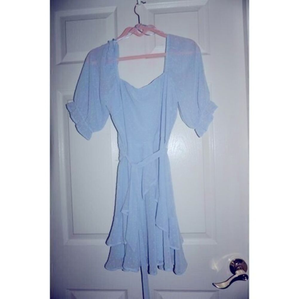 Blue Bohemia Dotted Ruffle Dress