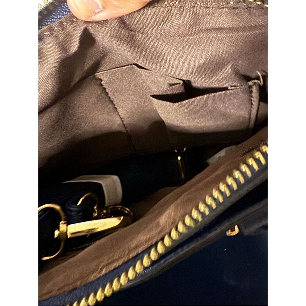 Rocker studded navy hobo tote bag