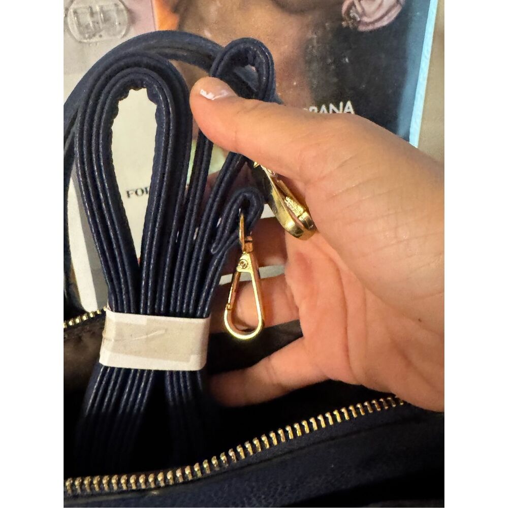 Rocker studded navy hobo tote bag