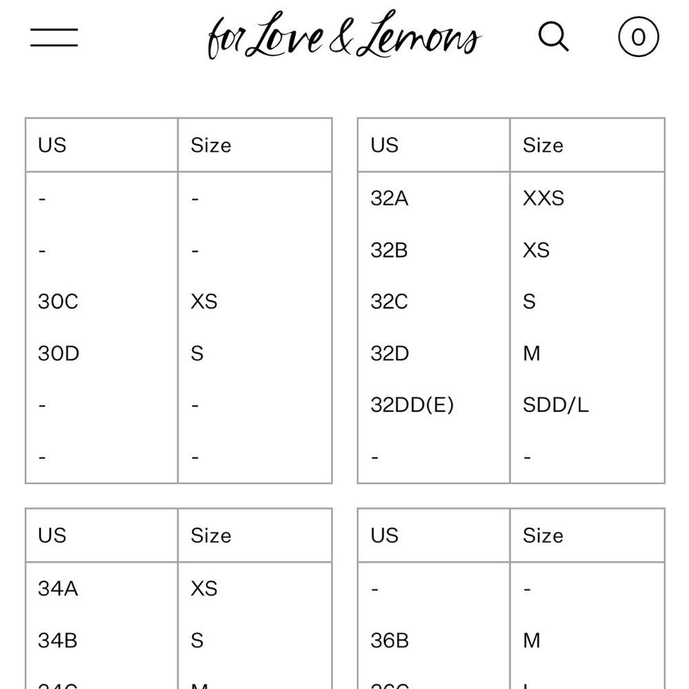 FOR LOVE & LEMONS Lucy Monowire Bra - Women’s Size XS - New With Tags