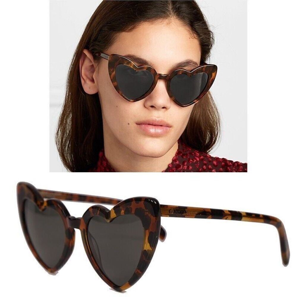 YSL Havana Heart Shaped Sunglasses