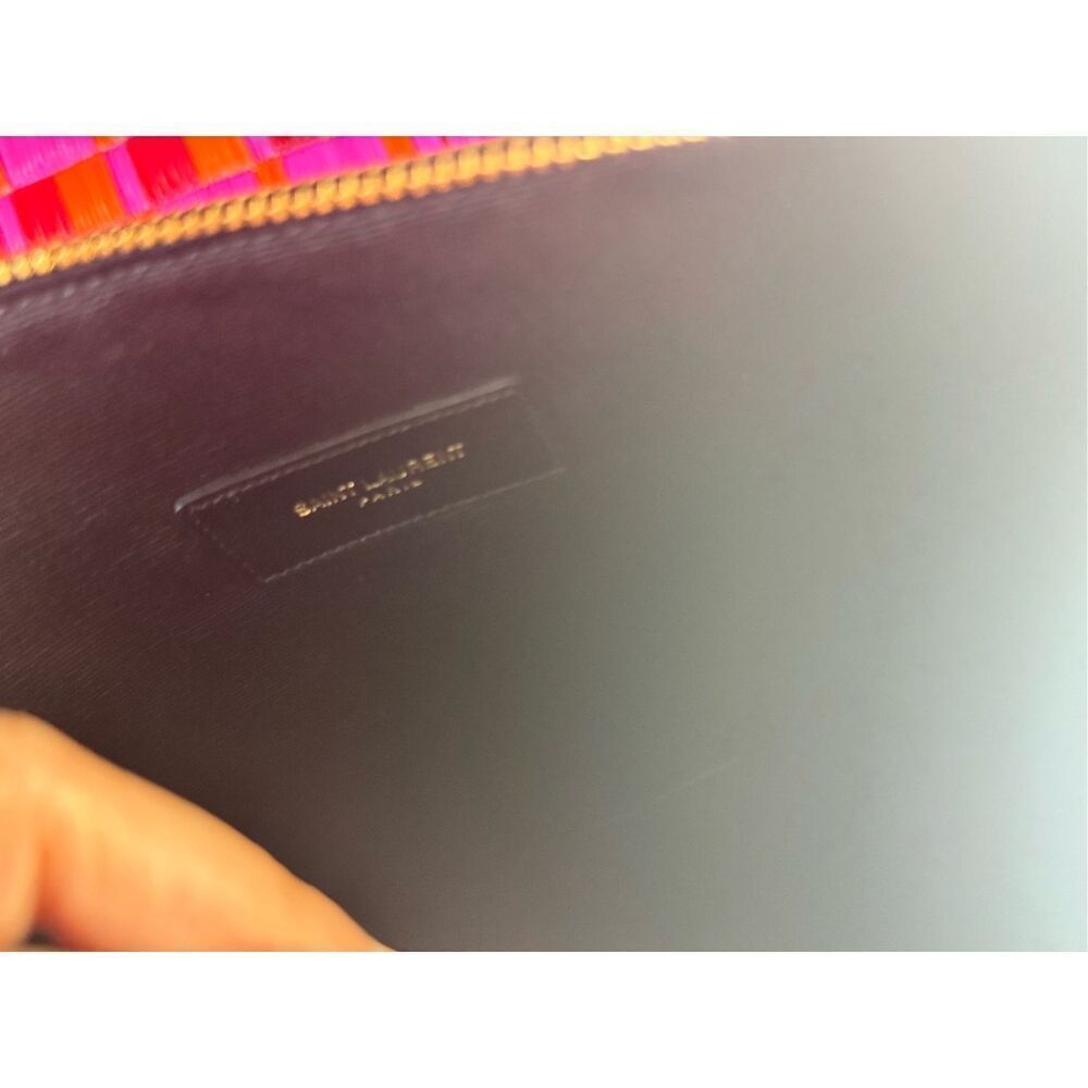 YSL leopard clutch bag