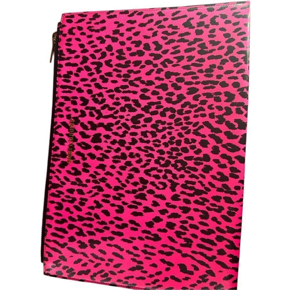 YSL leopard clutch bag