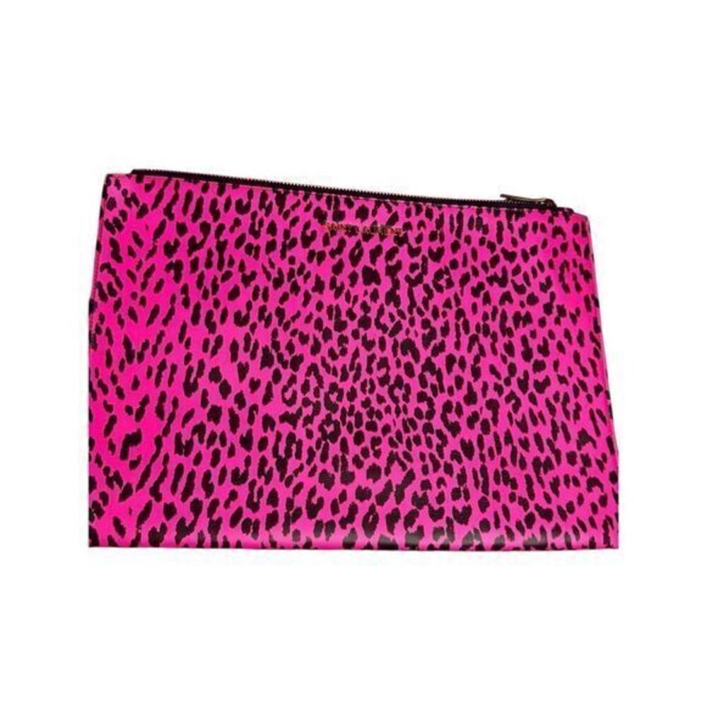 YSL leopard clutch bag