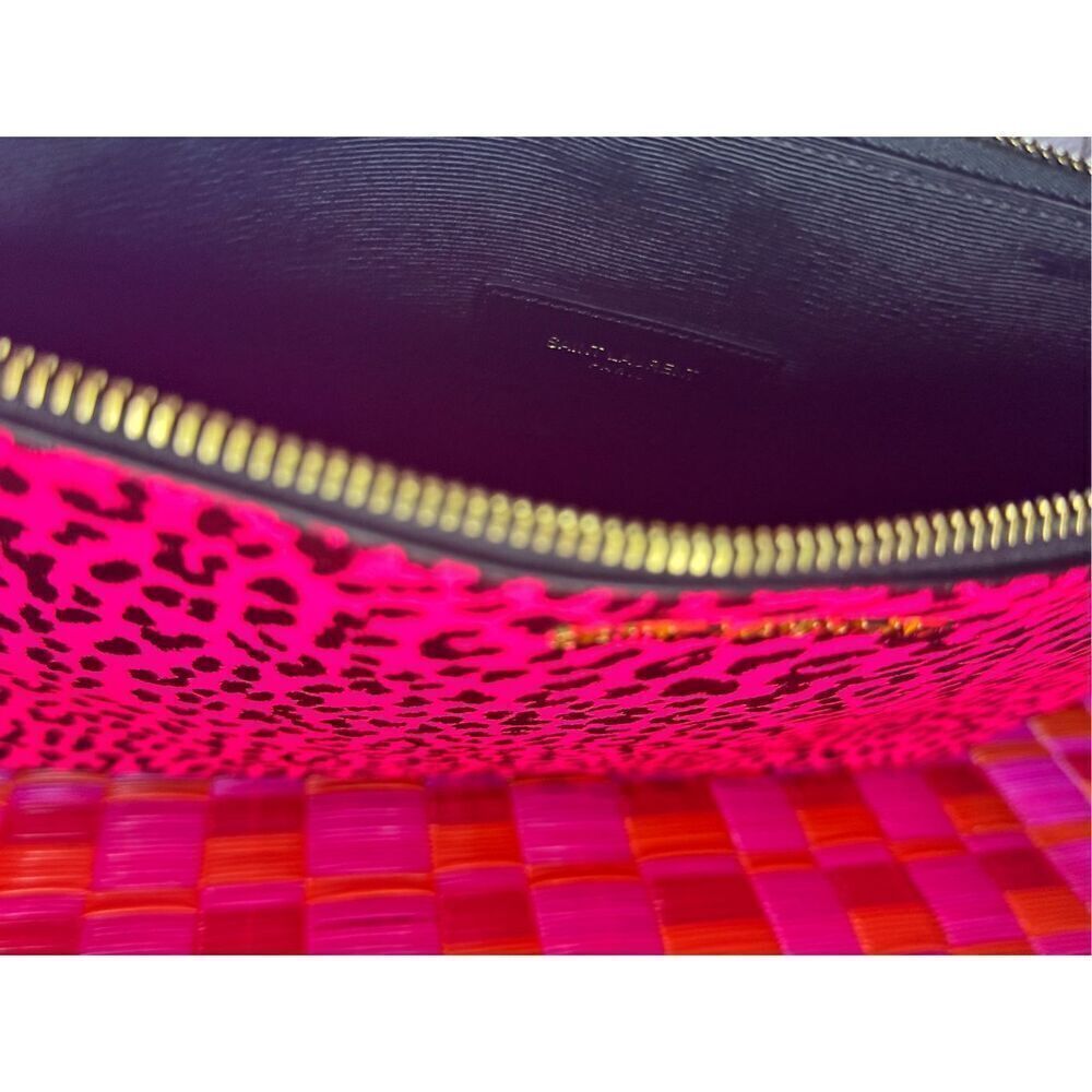 YSL leopard clutch bag