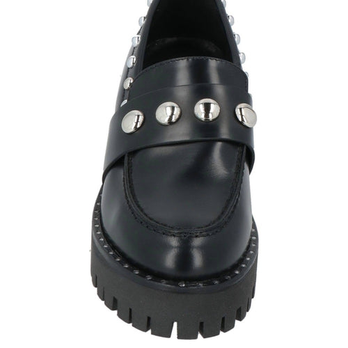 Black Studded Loafers