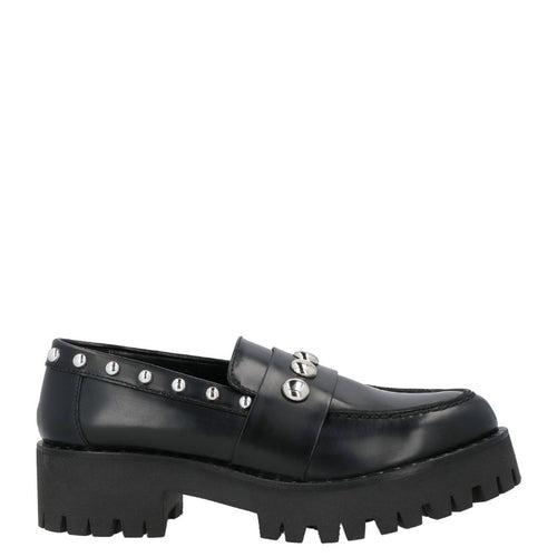 Black Studded Loafers