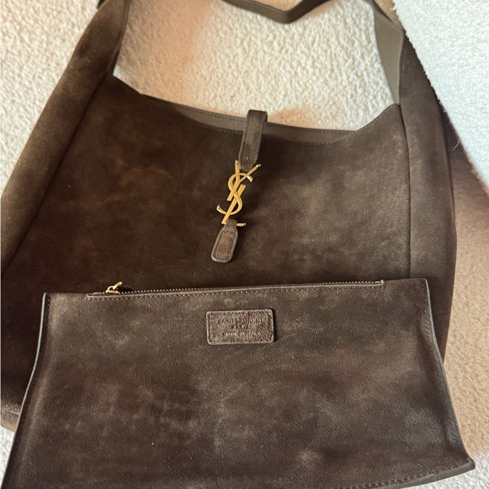 Suede hobo boho satchel tote bag