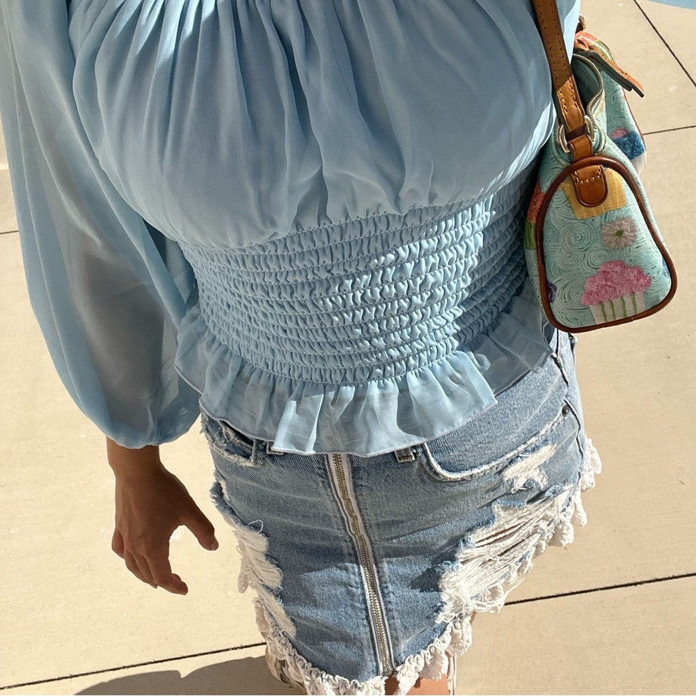 Baby blue blouse