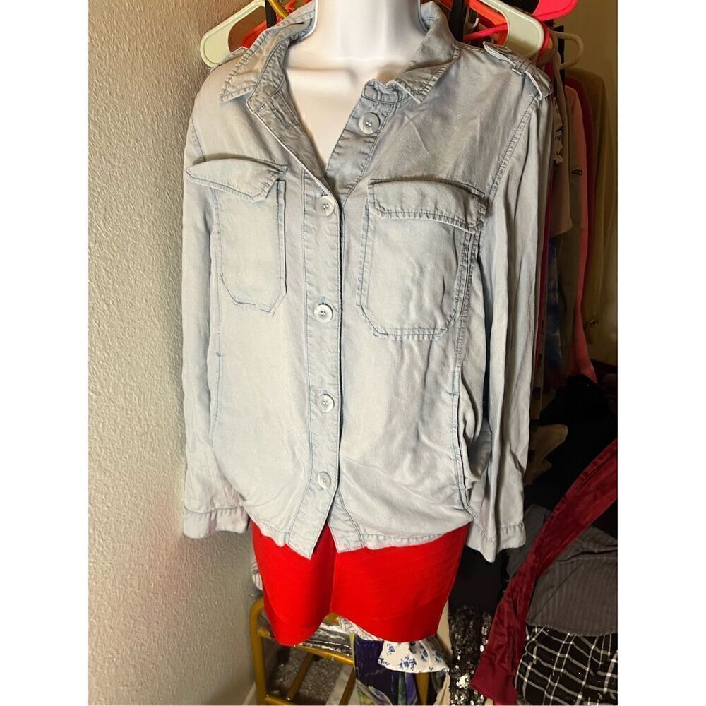 Denim Button Down Long sleeve Blouse