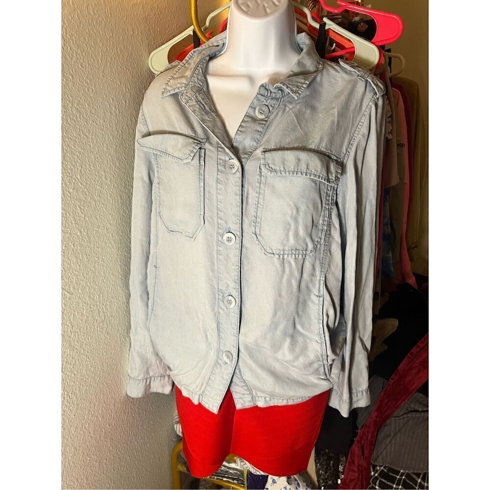 Denim Button Down Long sleeve Blouse