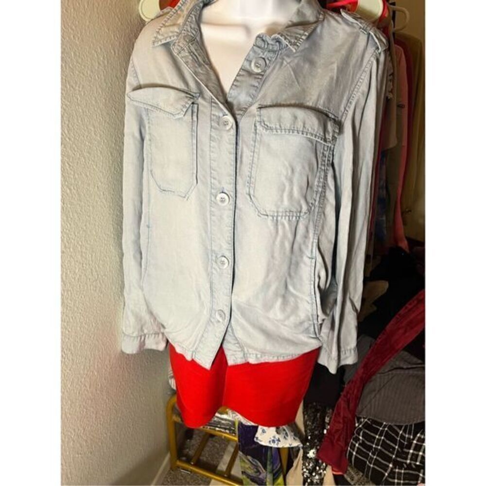 Denim Button Down Long sleeve Blouse