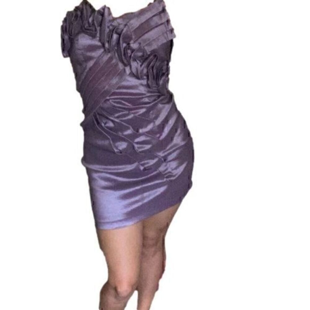 Purple Mini Chiffon Dress