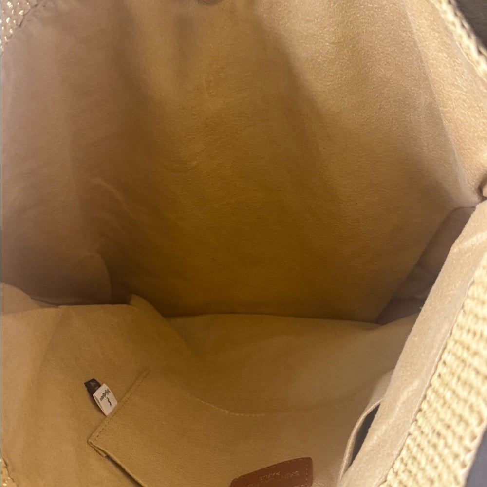 Elegant Beige Woven Tote Bag